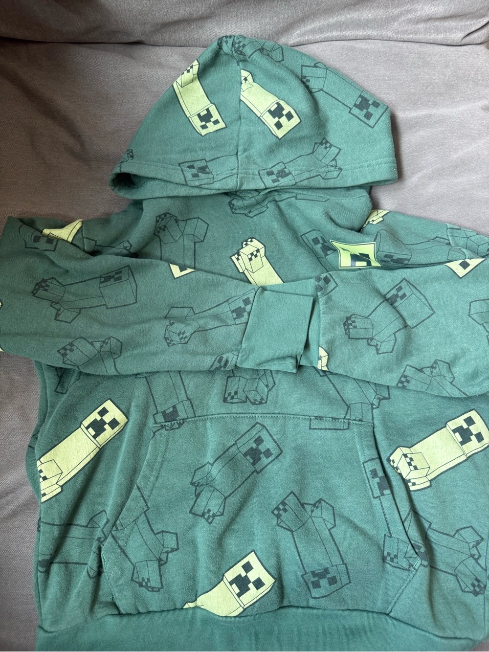Old Navy Green Minecraft Creeper Pullover Hoodie